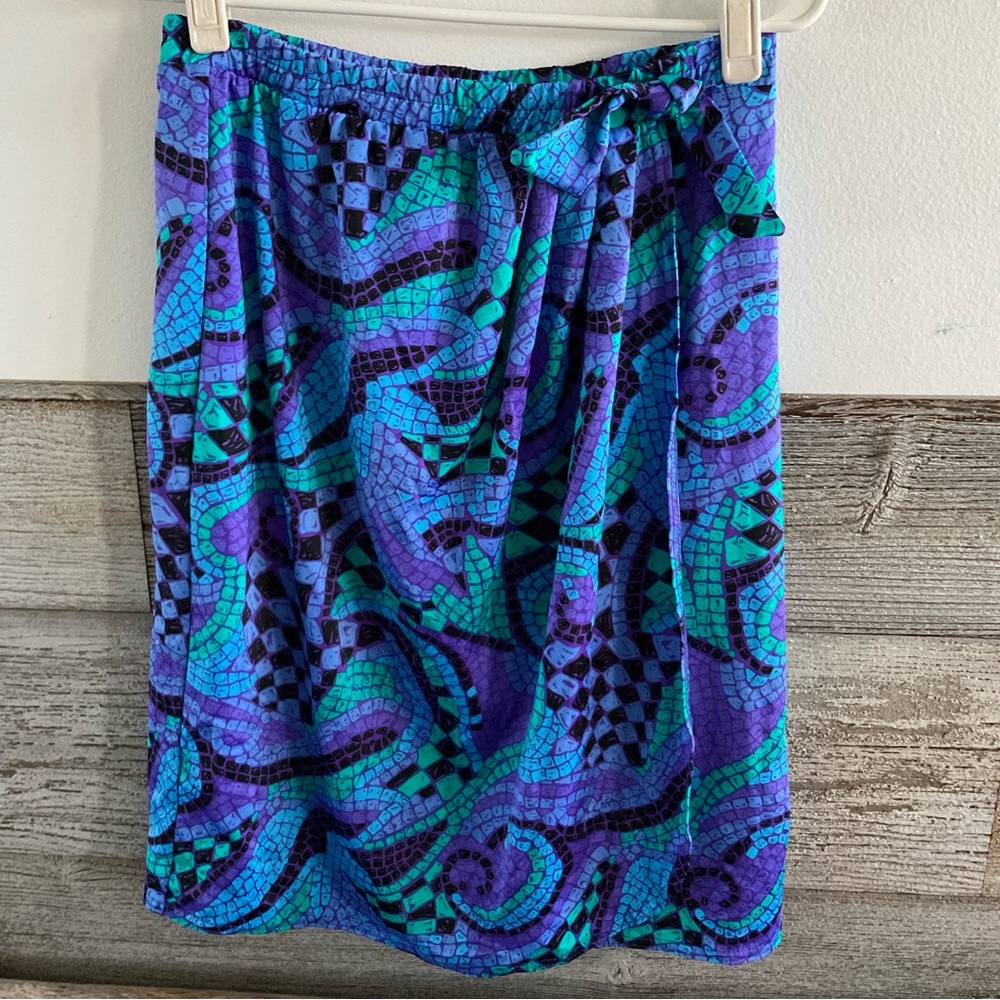 Vintage 80's Jantzen vibrant Swimwear Wrap Skirt Size Medium (O1)
